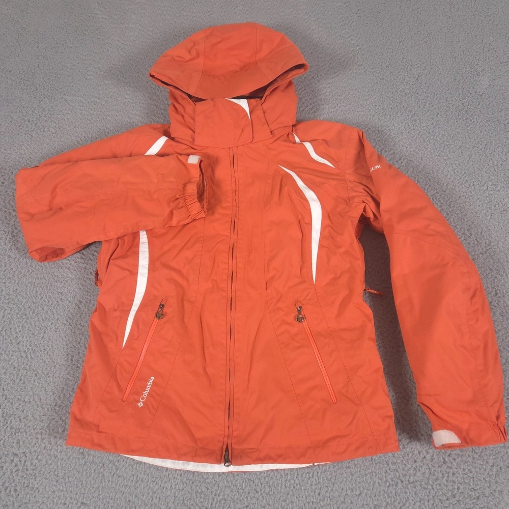 Columbia Jacket Womens Medium Orange Titanium Tech Interchange Omni-Tech Outdoor